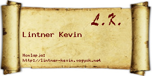 Lintner Kevin névjegykártya
